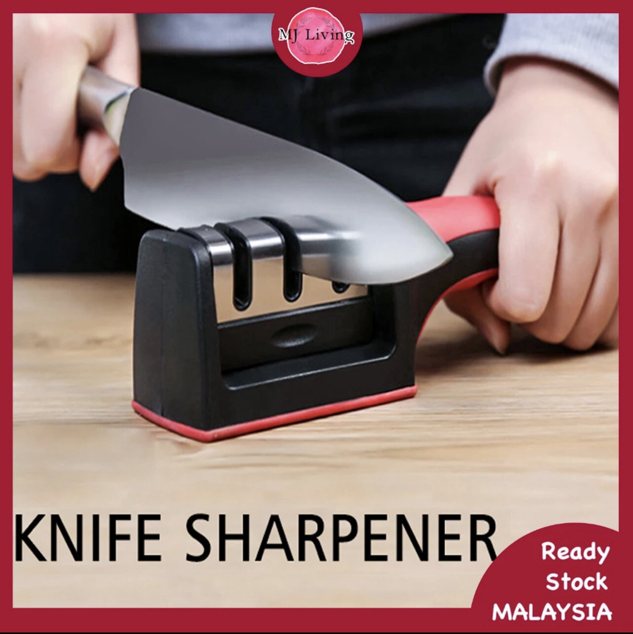 ￼Professional Mini Manual Stainless Steel 3 Stage kitchen Handheld knife sharpener Dapur Pengasah Pisau Genggam 厨房手持磨刀器 3pcs $10.00