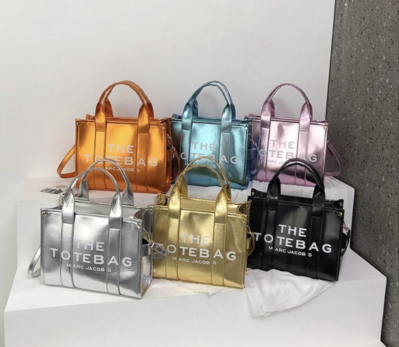 T Texture Versatile Glossy Handbag Large-Capacity Casual Commuter Messenger Bag Fashion European American Letter Printed Shoulder Urban