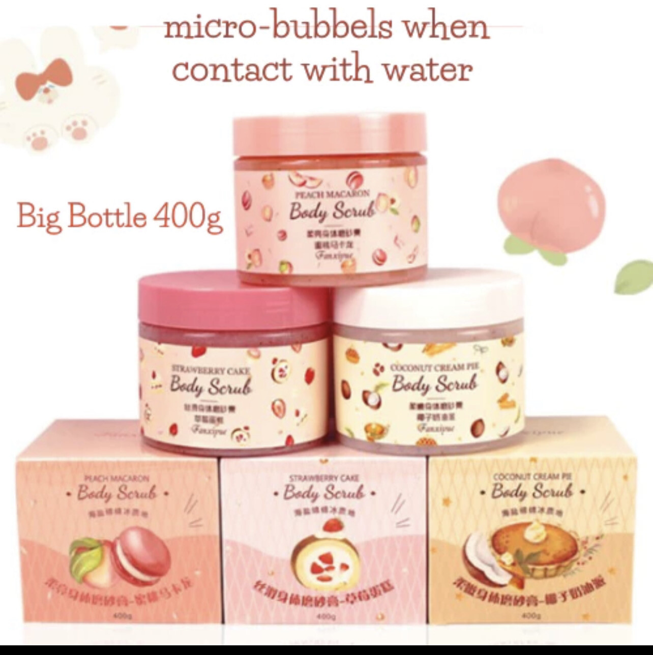 4in1 400g Sea Salt Body Scrub Bath Brightening Moisturizing Smooth Softens Cuticles Exfoliates