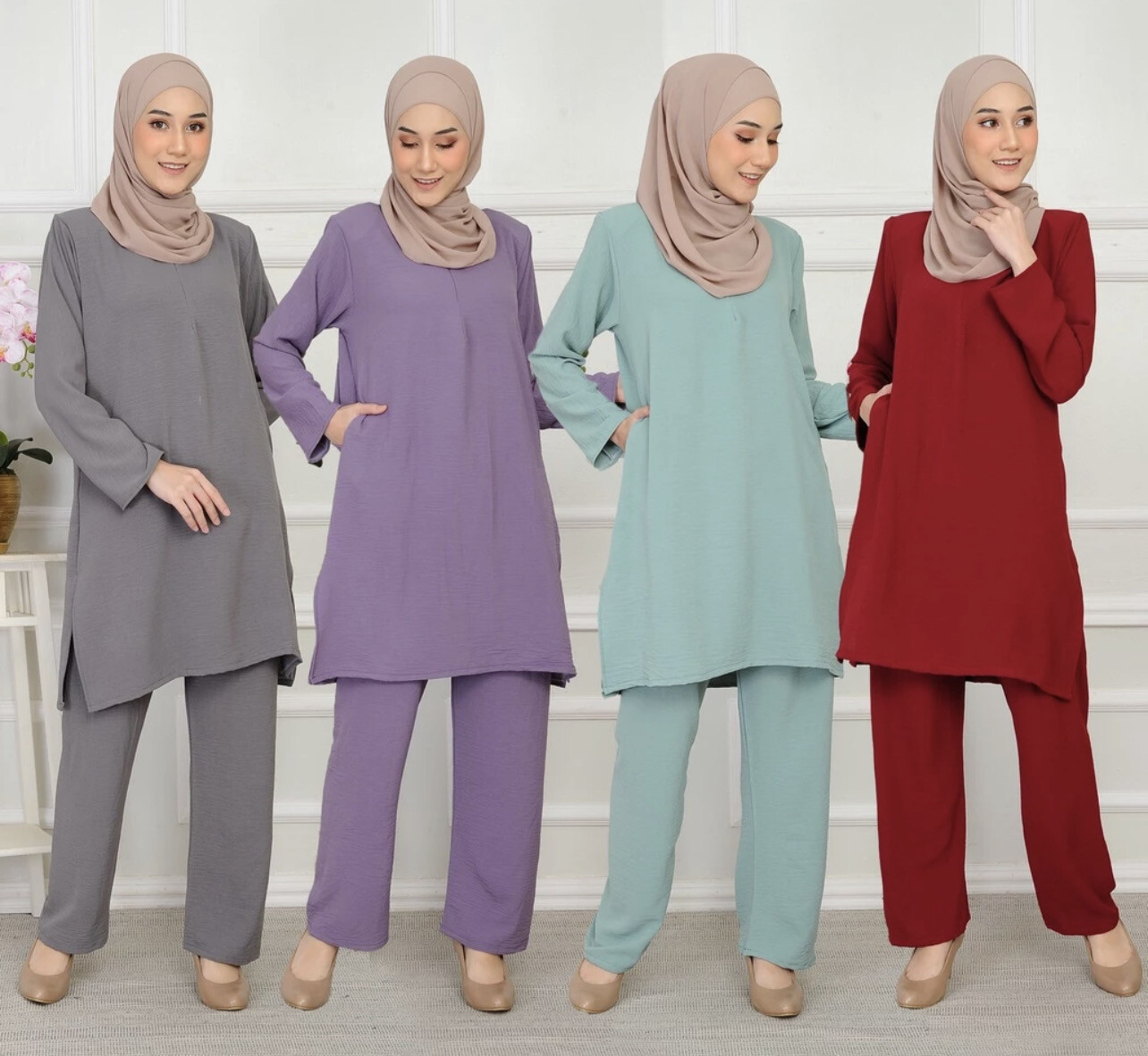 BAJU MUSLIMAH SELUAR SIDE POCKET