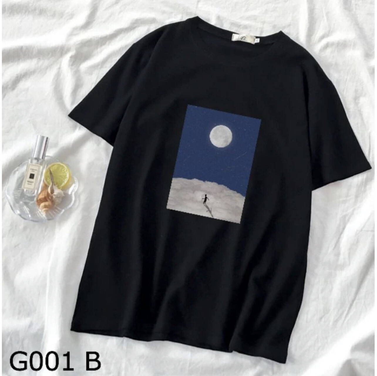 🇲🇾STOK SEDIA BAJU PLUS SIZE COTTON UNISEX T-SHIRT MOON SCENES G001