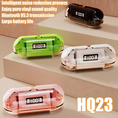 ￼HQ-23 TWS Wireless Bluetooth 5.3 Earphone LED HiFi Noise Cancellation Earbuds Headset Touch Control In-ear 9D Stereo Sports Headphones