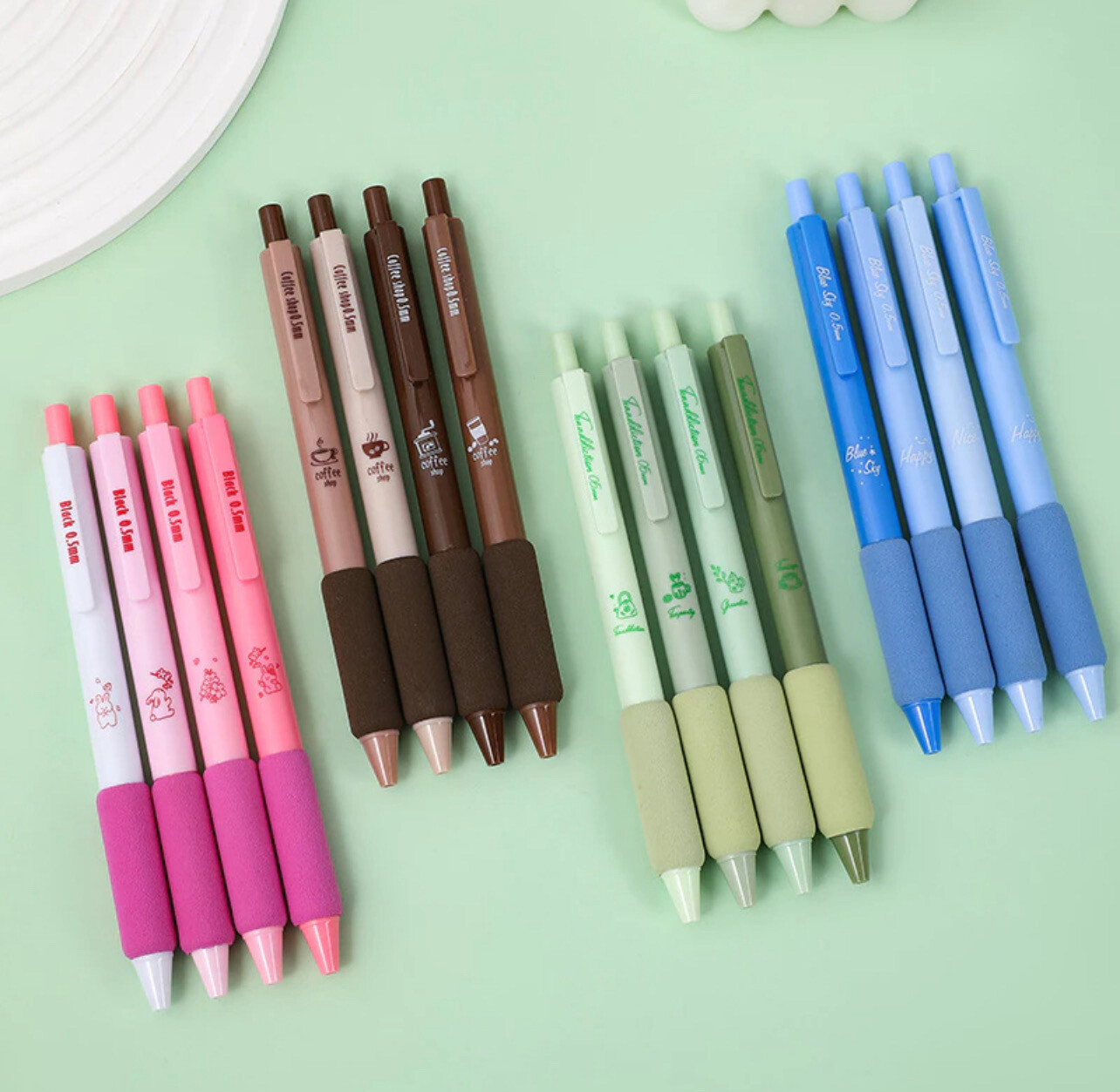 Set 4 Retractable Gel Pen Black Ink 0.5mm for School Stationery 4set $10.00