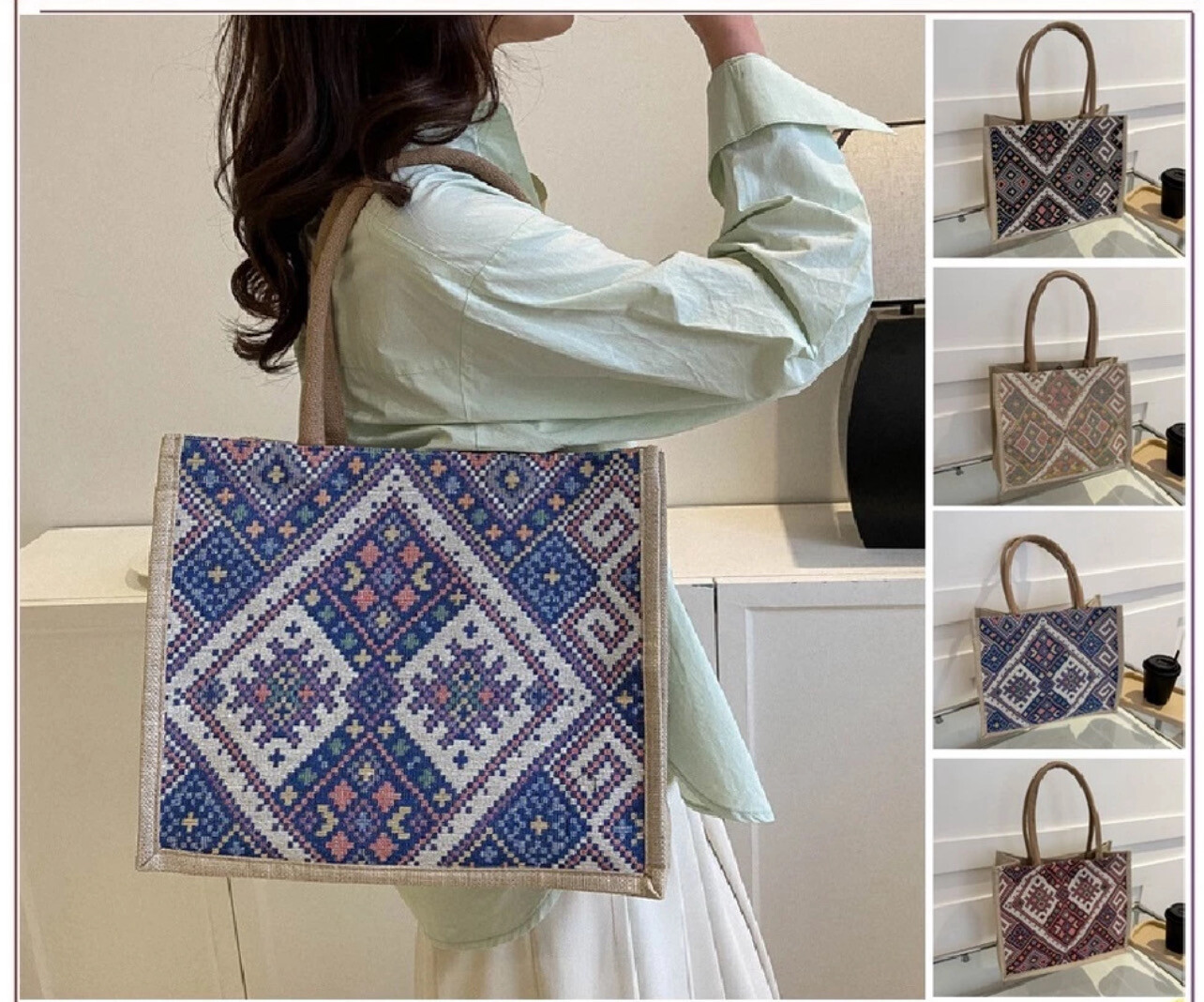 ￼2Y3 Al Sahhia Batik Canvas Women Travel Office Outer Sling Shoulder Bag Handbag Tote Beg Wanita 2pcs $10.00