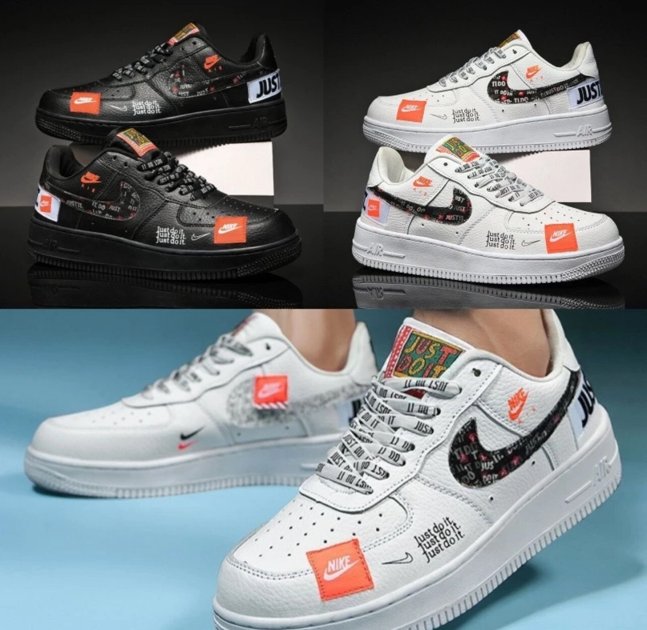Ready Stock 24H Send Air Force 1 Just Do It Lelaki Wanita Perempuan Kasut Sukan Men Women Outdoor Breathable Sneakers Student Flat Korean Fashion Casual Board Shoes