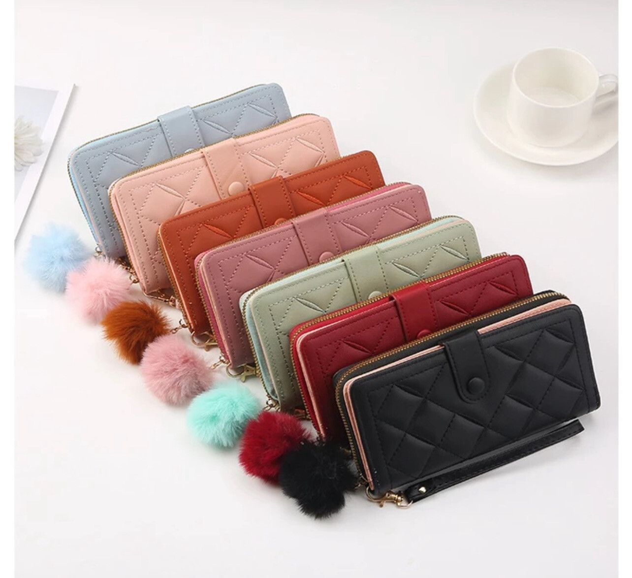 ￼15P3 Al Sahhia Beam Long Purse Lady Women&#39;s Multi-slot Zip Purse Woman Wallet Dompet Panjang Wanita 2pcs $10.00