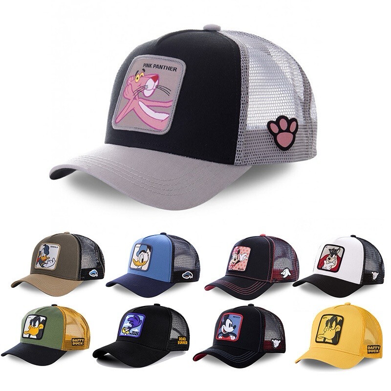 Topi Disney PINK PANTHER Cap High Quality  Cap Men Unisex Baseball Cap Youth Hip Hop Tide Card Cotton Mesh Snapback Cap
