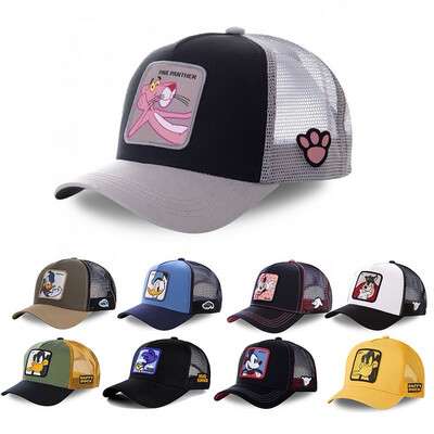 Topi Disney PINK PANTHER Cap High Quality  Cap Men Unisex Baseball Cap Youth Hip Hop Tide Card Cotton Mesh Snapback Cap