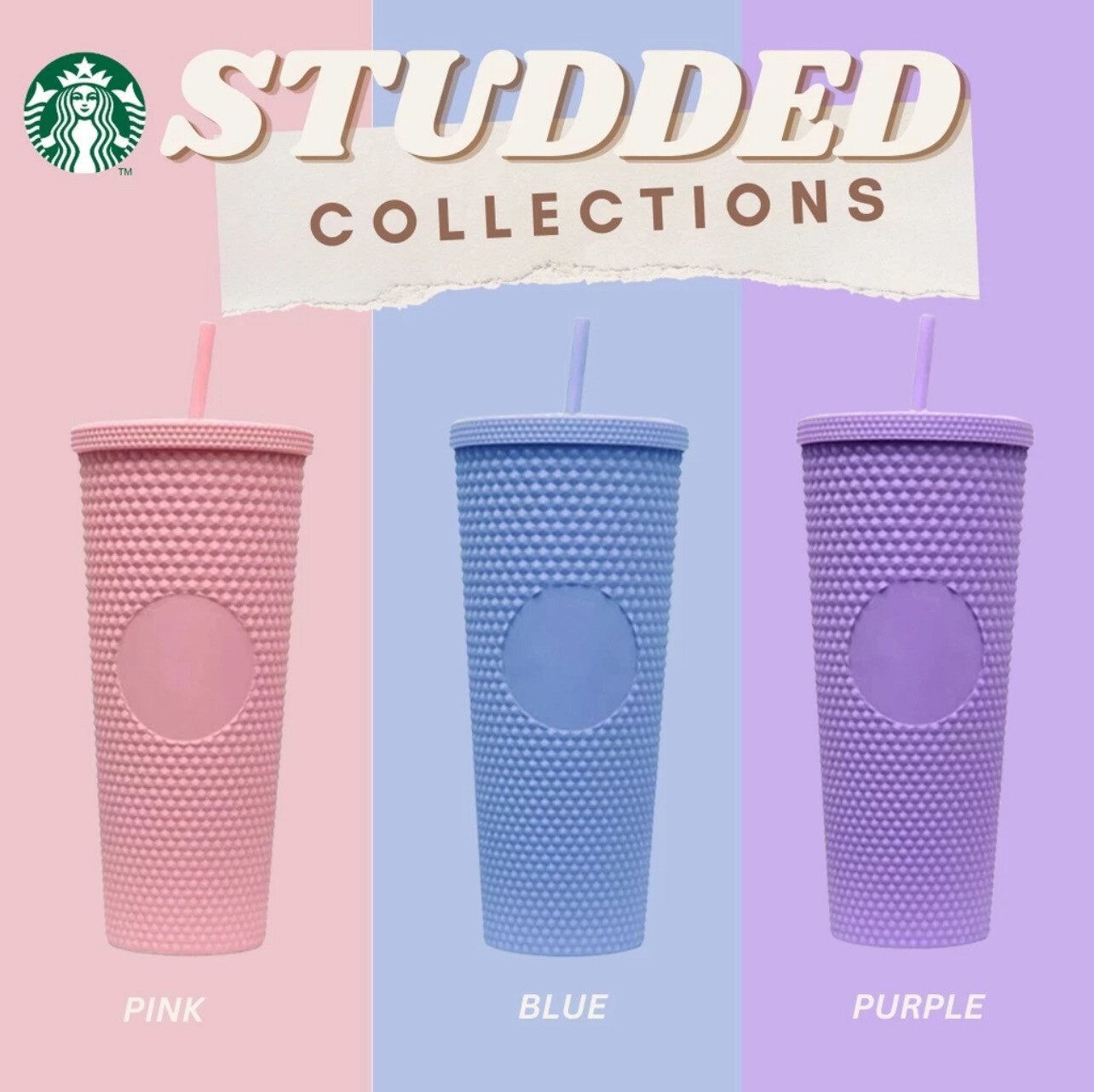 ￼Reusable Tumbler Cup With Straw Studded/Crystal/Mermaid Series Stainless Steel ABS Coffee Water Bottle 20/24oz