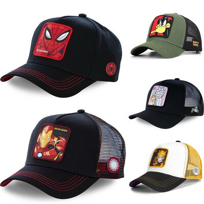 DONALD Duck Mickey Minnie and Mickey Pink Panther Marvel Spider-Man Superman Anime Iron Man Series Cap Embroidery Hat Unisex Sun Hat