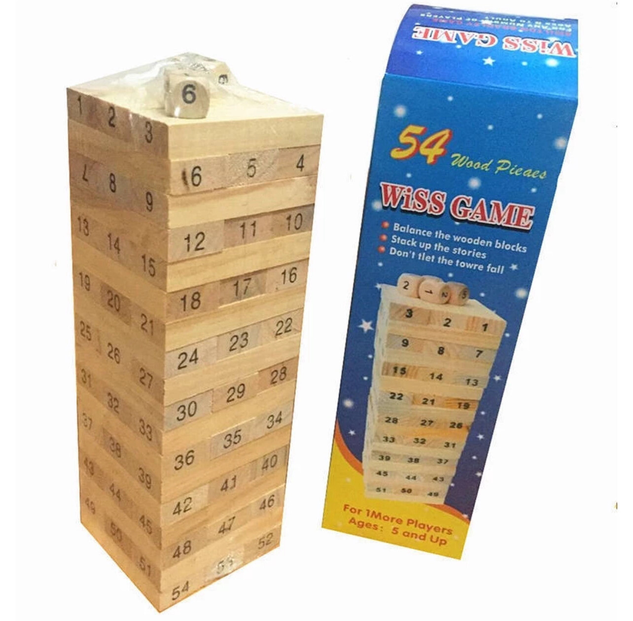 ￼Realeos Mini Wooden Building Stacking Toys Stacking Block Family Party Game 54Pcs - RB72 2set $10.00