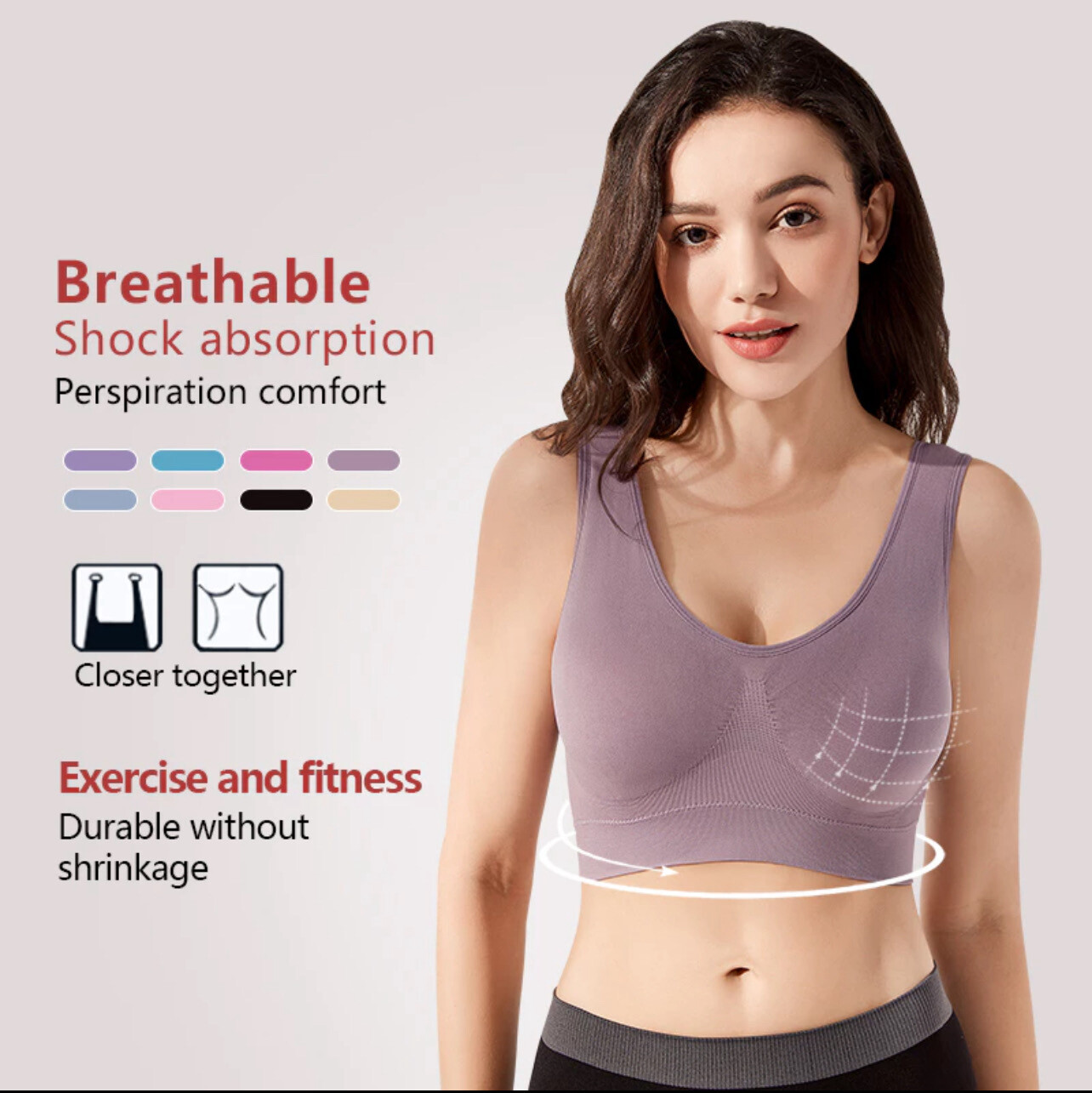 ￼Seamless Sport Bra Double Layer Plus Size Padded Yoga Training Gym S-3XL 811 3pcs $10.00😍😍😍