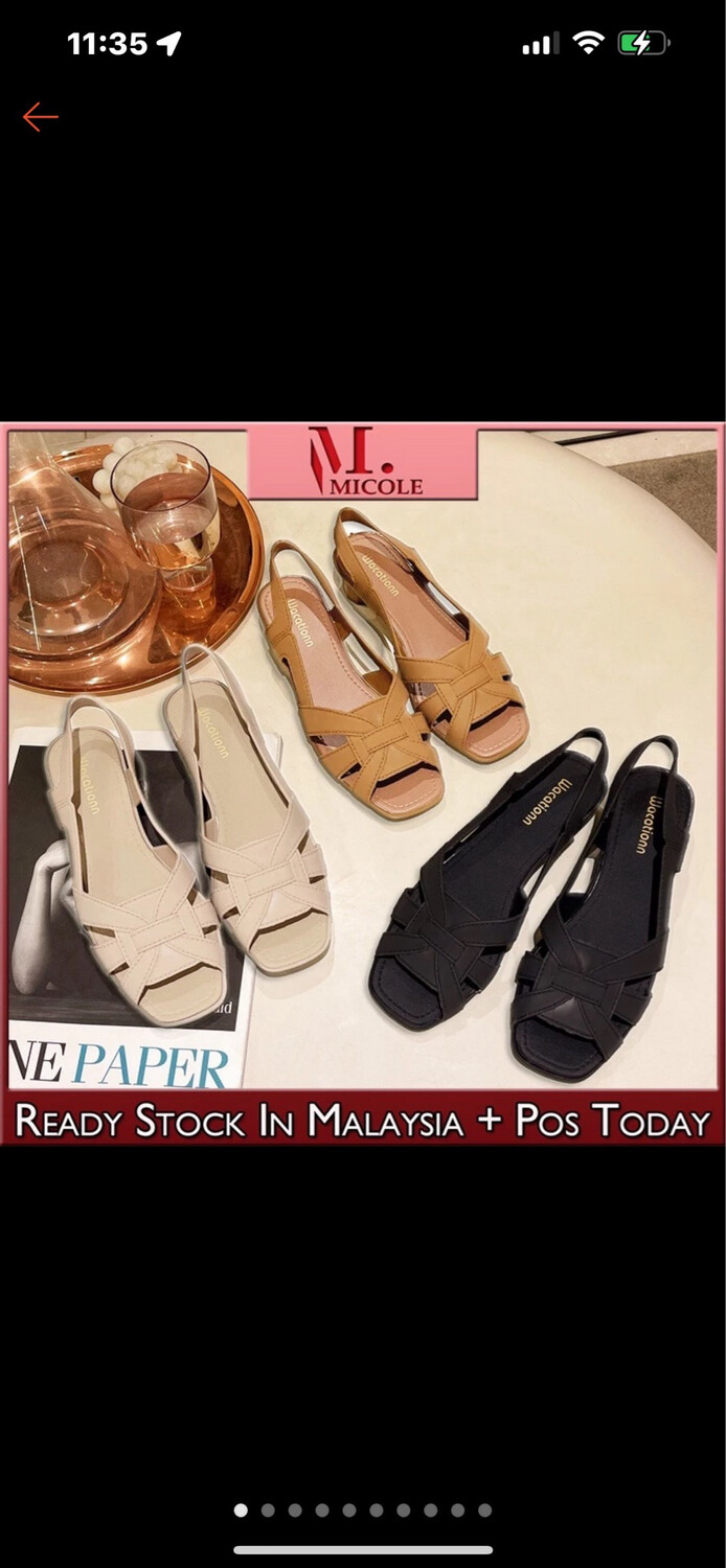 ￼Ready Stock MICOLE S185 Casual Sandal Women’s Sandals Kasut Wanita Murah Shoe Girl Flat Shoes Travel Lady Perempuan