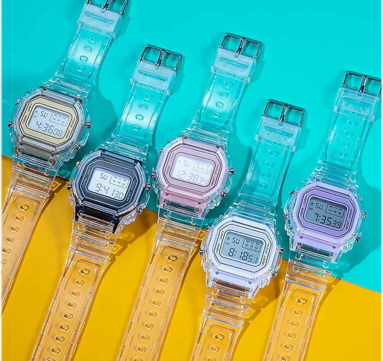 Fashion Men Women Watches Transparent Digital Sport Lover&#39;s Gift Children Kid&#39;s Wristwatch Female Clock  Specification 3pcs $10.00