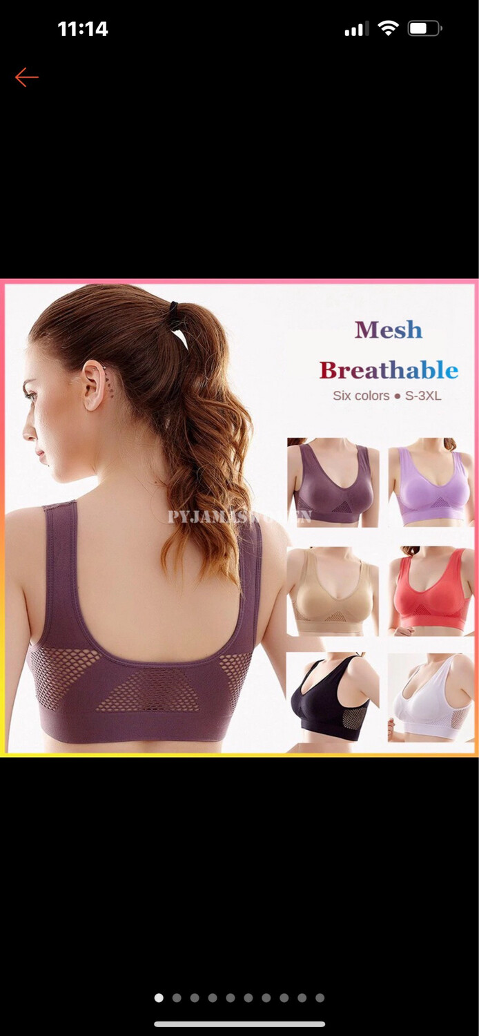 ￼Women&#39;s Sport Bra Breathable gymnastic bra Hollow Out Padded Sports Bra S6 2pcs $10.00