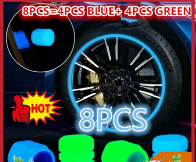 ￼Universal Fluorescent Luminous Tire Valve Stem Covers Car Tire Valve Cap Skull Mixed For Toyota Mitsubishi 1set 8pcs so 4set x 8pcs 10.00
