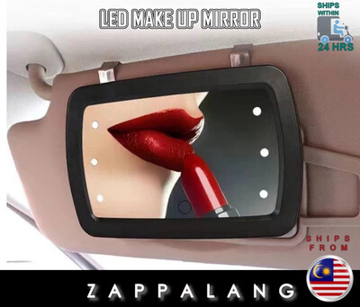 ￼Car Visor Make Up Mirror with LED Lights, Makeup Sun-Shading Cosmetic Mirror Automobile Makeup Mirror with Touch Screen