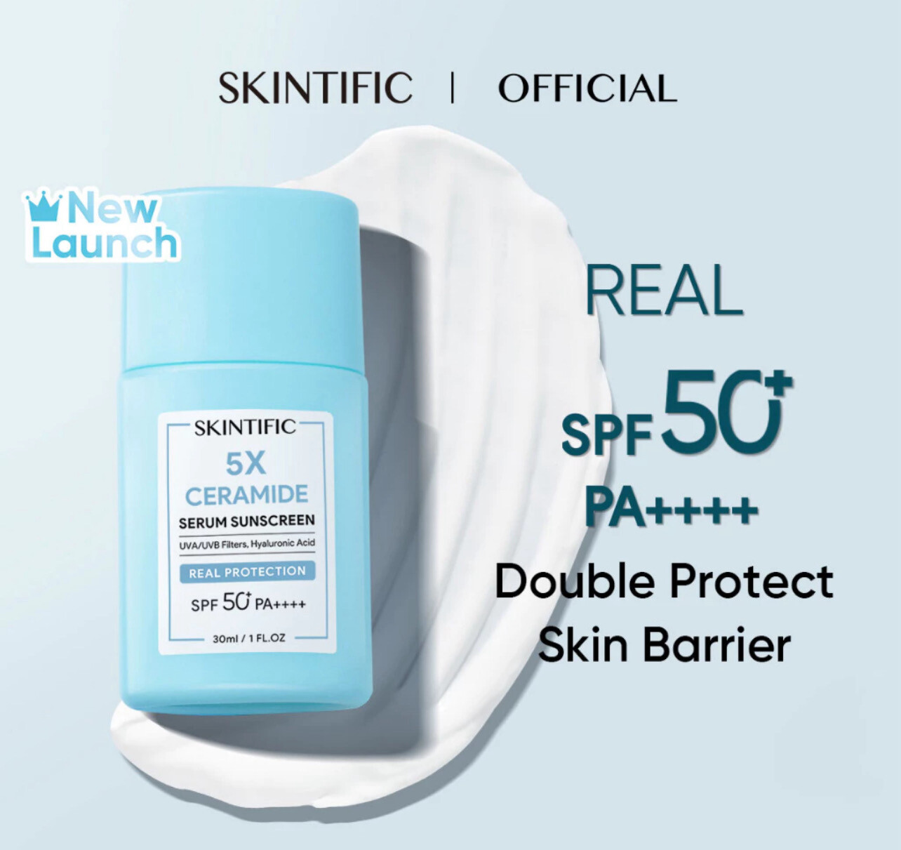 ￼SKINTIFIC Sunscreen 2pcs Set 5X Ceramide Serum Sunscreen Stick SPF50 PA++++ Skincare Sunblock 30ml 1pcs