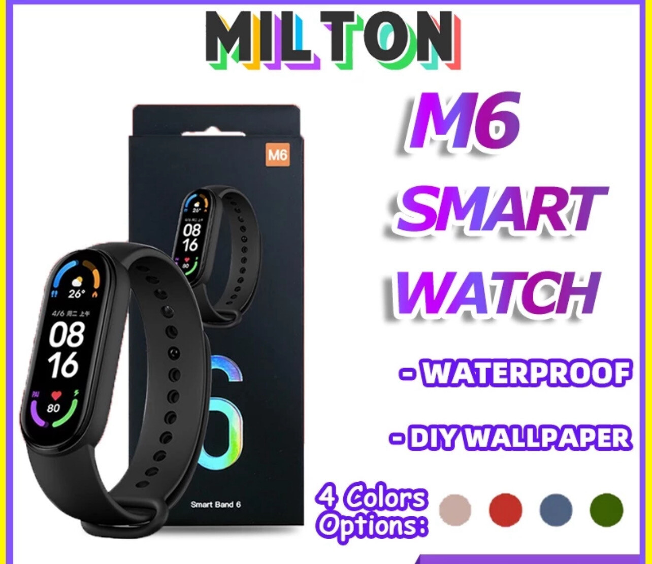 M6 Smart Watch Waterproof Fitness Watch Smart Band Jam Digital Smartwatch Bluetooth Jam Tangan Wanita Lelaki Watch