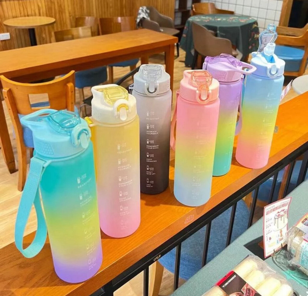 B.S.B 1000ML Gradient Color Frosted Water Bottle Botol Air