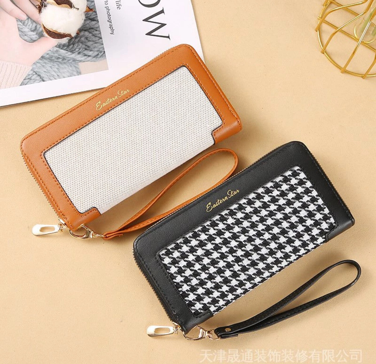 New Women&#39;s Clutch Bag, Women&#39;s Long Wallet, Korean Embroidered Zipper Tassel, Large-capacity Card Holder