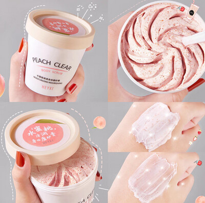Heyxi Moisturizing Nourishing Peach Clear Body Scrub 2 Bottle
