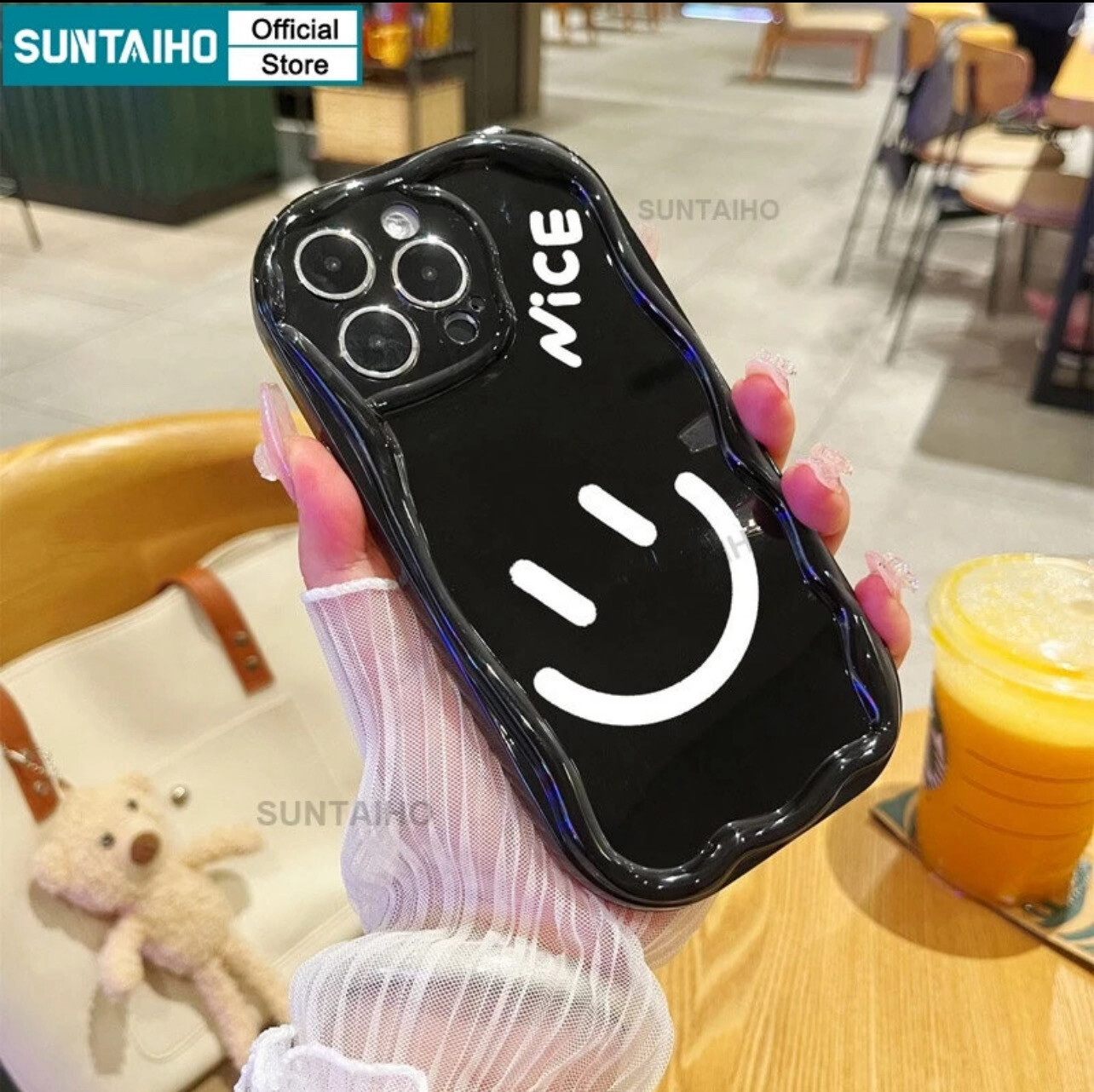 ￼Suntaiho ins Simple style smilely Bumper Casing for Iphone 14 Pro Max 11 Pro Max 13 12 7 8 Plus casing iPhone xr XS MAX Shockproof softcase Silicone Phone Case(💋Mix Buy 3pcs)