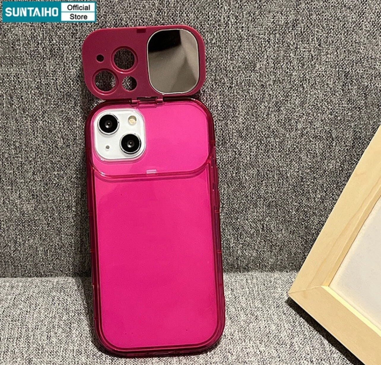 ￼Suntaiho ins Luxury Flip MakeupMirror stand Camera Protective Soft Case For iPhone 11 pro max 14 12 13 Pro Max XS XR 7 8 Plus Phone Case Soft TPU Back Cover(💋Mix Buy 3pcs)