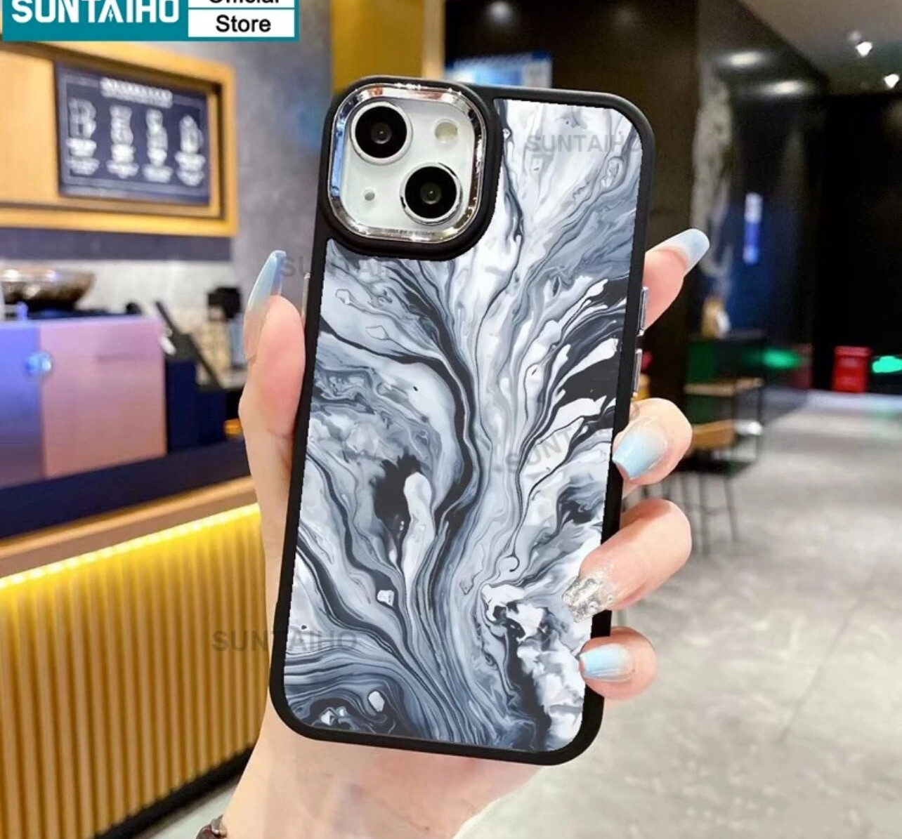 ￼Suntaiho Fashion mewah unik marble Premium Phone Case for Iphone 14 12 13 11 Pro Max IP 7 8 Plus Iphon X XS XR Xs Max Soft Silicone Shockproof Back Cover(💋Mix Buy 3pcs)