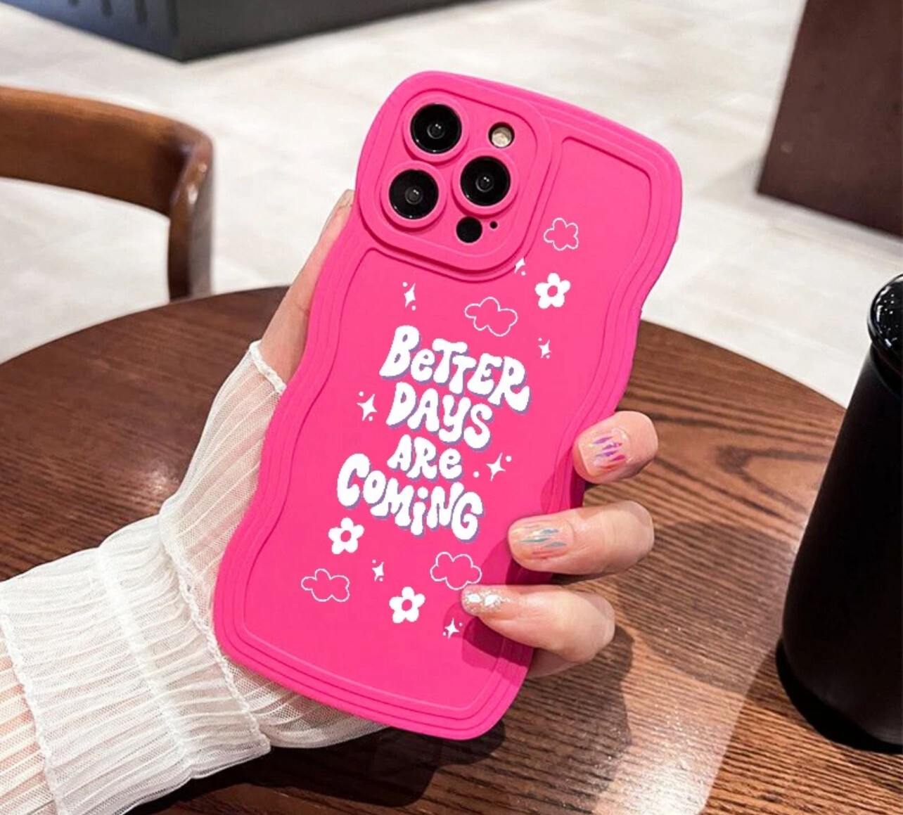 ￼Suntaiho Creative Fashion Personality Nice White English Words Pattern TPU Dustproof Air Cushion Soft Case for iPhone 11 Pro 12 13 14 Pro Max XS X XR XS Max 7 8 Plus Silicone Case(💋Mix Buy 3pcs)