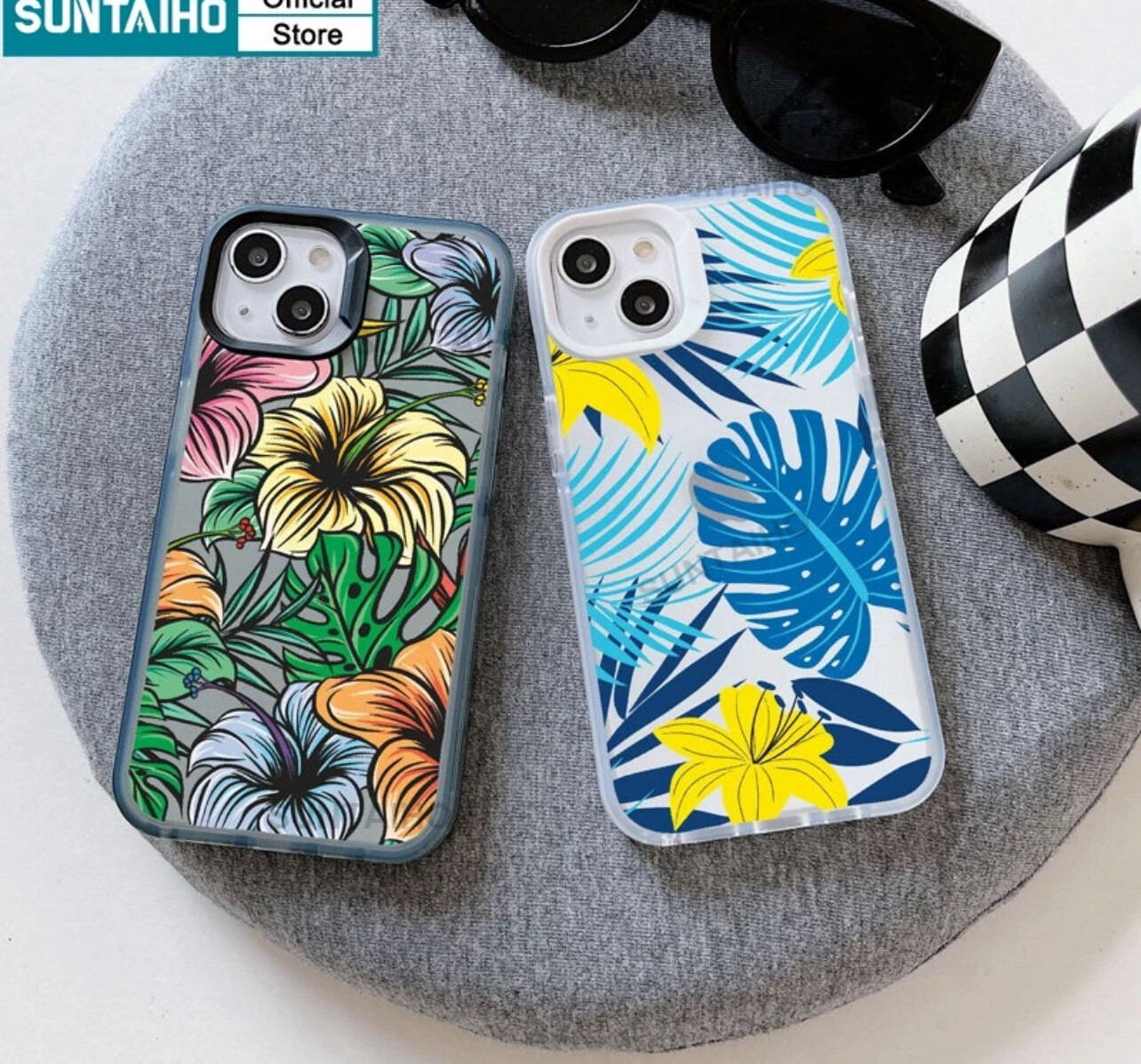 ￼Suntaiho Palm tree Leaves Plant Flower Softcase silikon Case iPhone xr For iPhone 14 Pro Max 13 12 IP 11 Pro Max XR XS Max 7 8 Plus Matte Frosted Softcase Silicone Shockproof Cover(💋Mix Buy 3pcs)