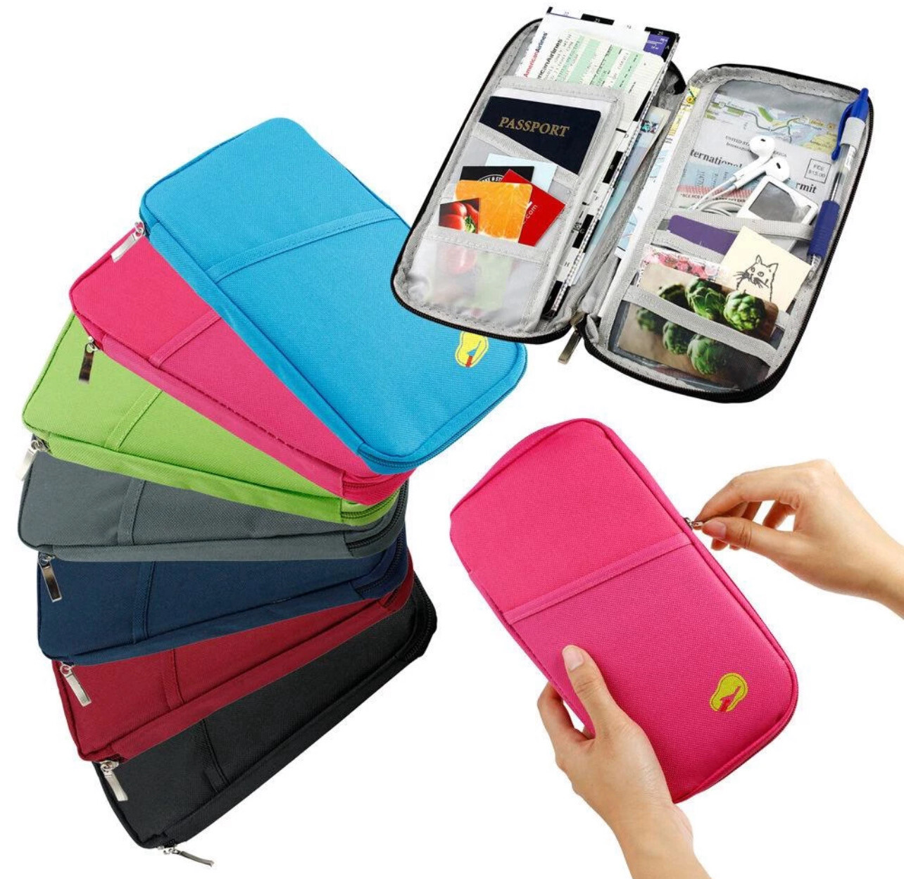 Travel Wallet Multi-functional Passport Holder Travel Card Organiser Pouch Storage Bag For Smart Phone Passport 3pcs