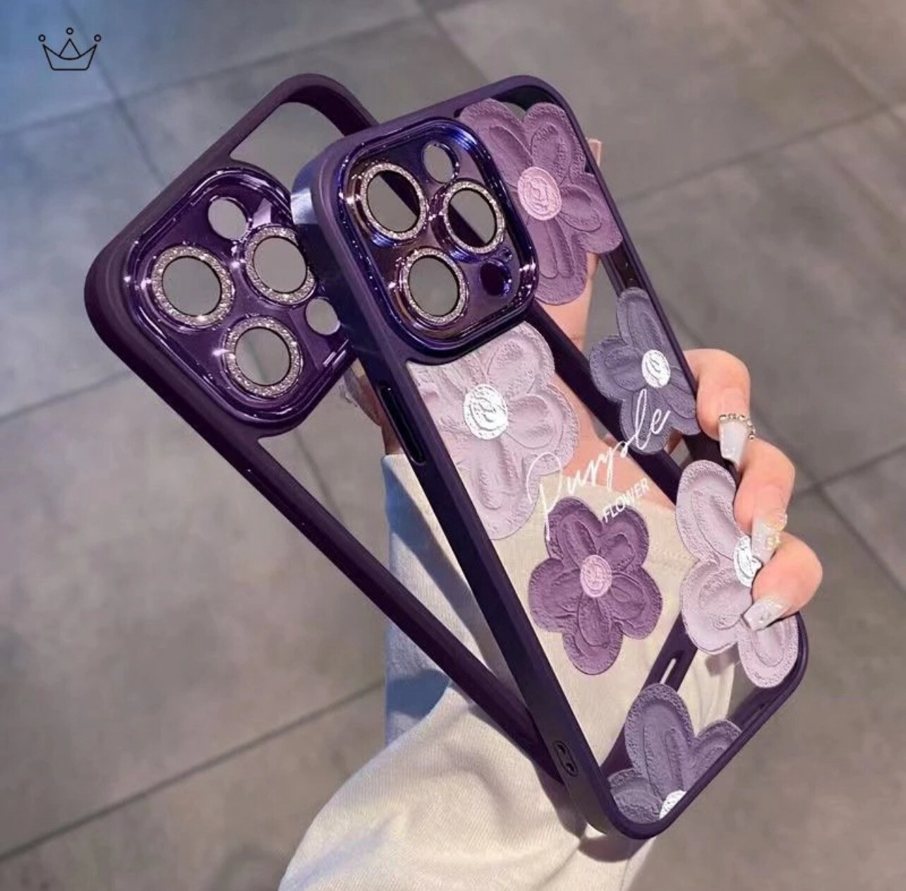 No yellowing Crystal Rose Diamond lens protection Phone Case For iPhone 14 13 12 11 Pro Max Plus Fall resistant dirt resistant JCSHOP 2pcs