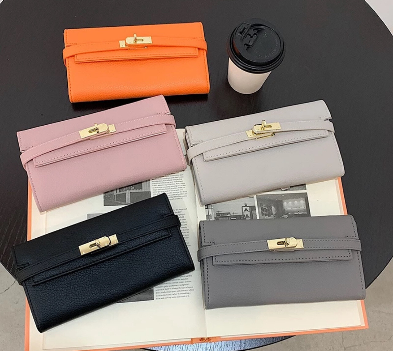 New Style Fashionable Lychee Pattern Ladies Clutch Bag European American Multi-Card Card Holder Lock Buckle Long Wallet