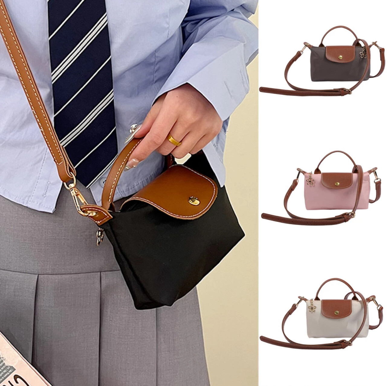 ￼Mini Crossbody Tote Bag Fashion Nylon Shoulder Messenger Women Handbag Coin Purse Adjustable