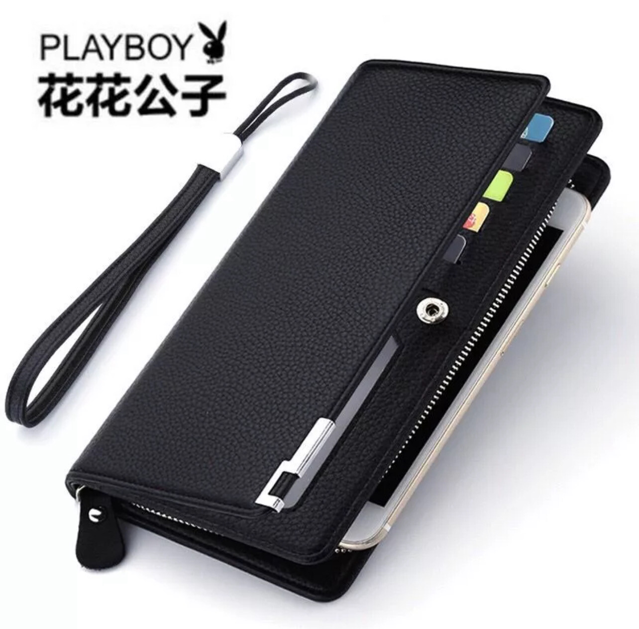 READY STOCK Men Wallet Men&#39;s Hand Bag Clutch Zipper Long Wallets Bags Man Business Bag