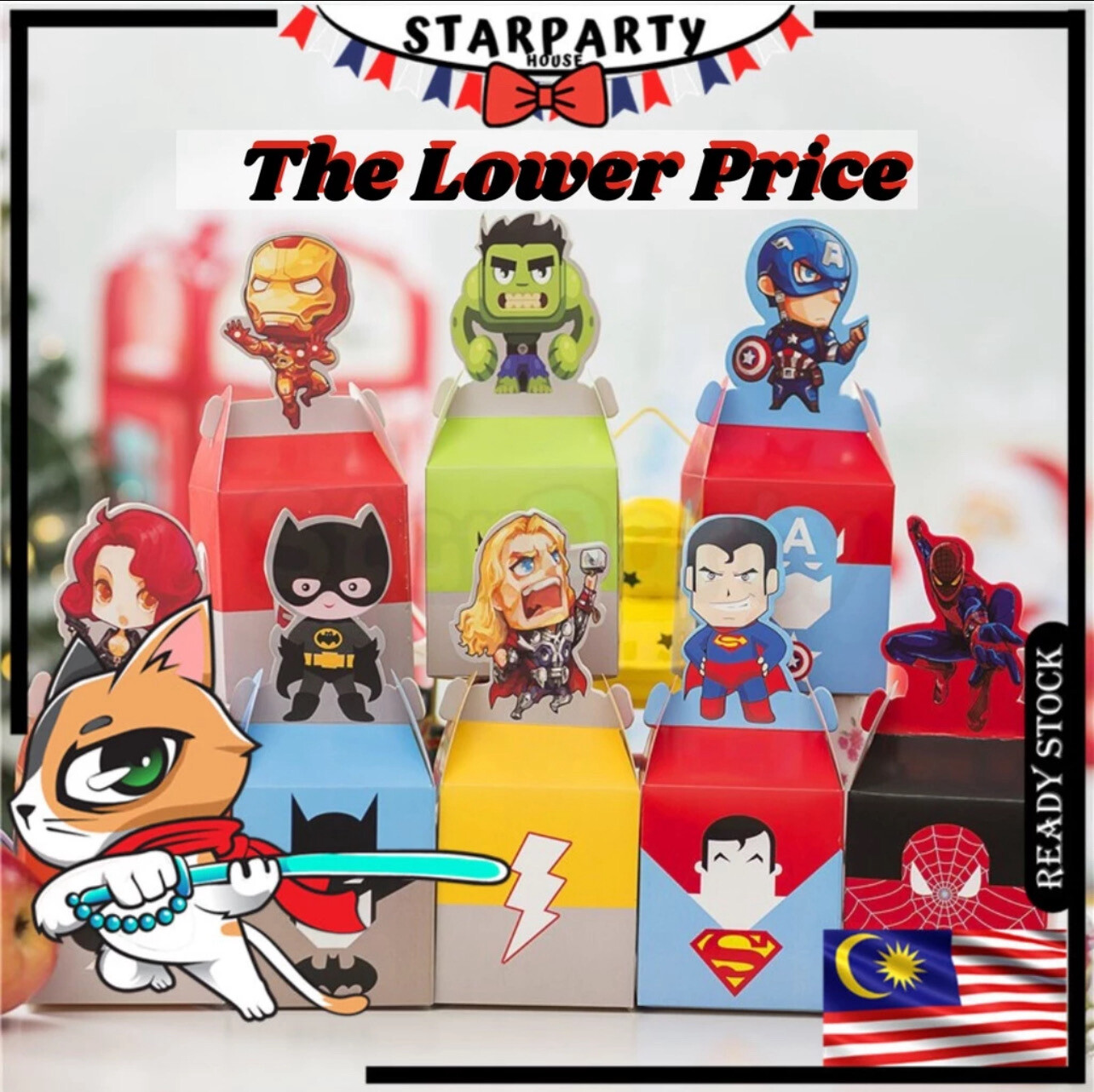 ￼The Avengers Candy Box Cartoon Superhero Gift Box Candy Box Birthday Party Decoration 结婚 生日派对 糖果盒 22pcs