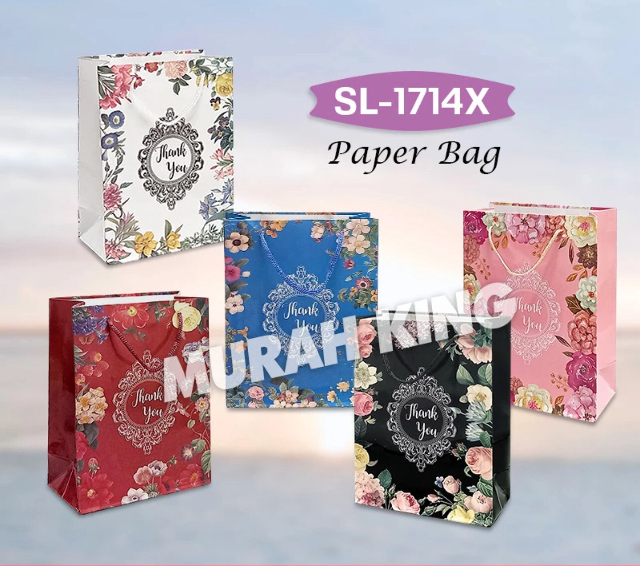 ￼PAPER BAG  GIFT BAG BAG MURAH  BAG JAMUAN  GOODIES BAG  WEDDING GIFT  SL-1714MF 10pcs PROMOSI ( M Size ) 20pcs