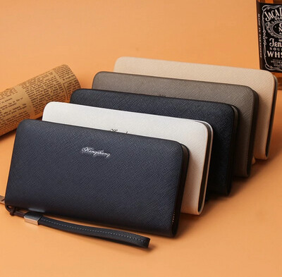 Men Wallet PU Leather Wallet Long Card Holder Mobile Phone Clutch Bag MNKG