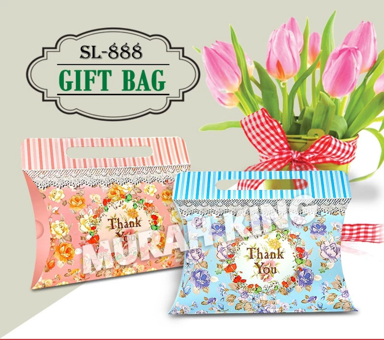 Paper Bag PAPER BOX / Gift Bag /GOODIES BAG /DOORGIFT /WEDDING GIFT BAG / 17L X 4.5W X21H (cm) SL-888 30pcs