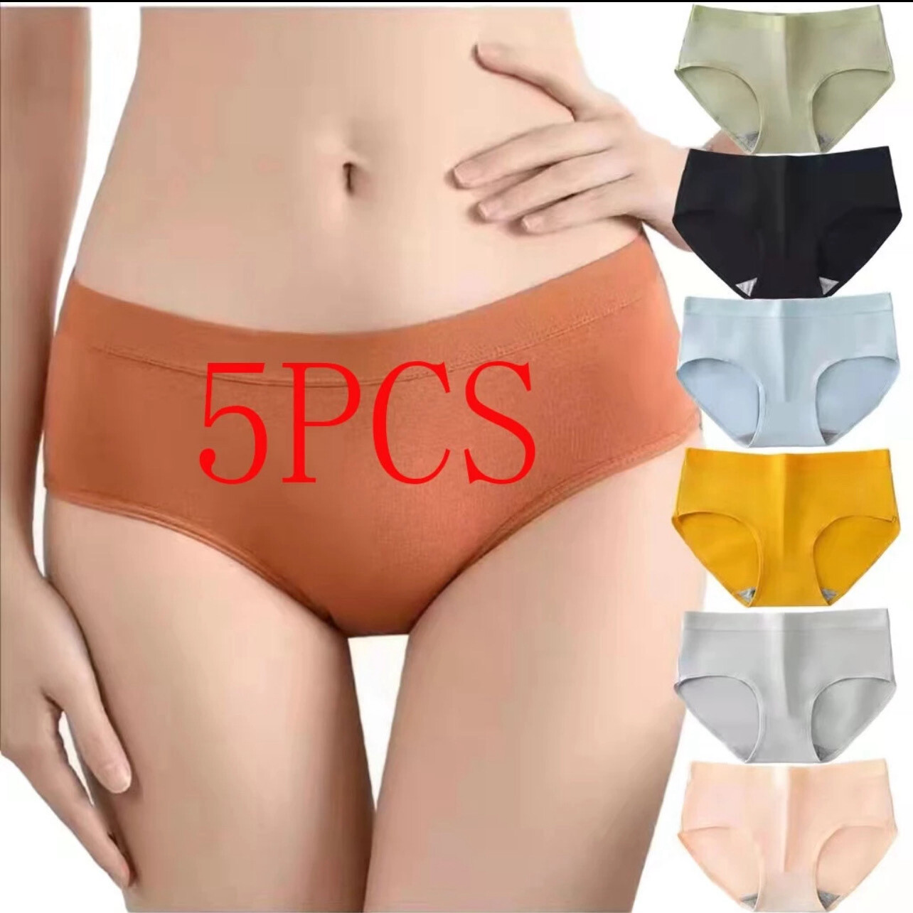 ￼5 PCS Japanese Cotton Panties Underwear Women Plus Size Briefs Seluar Dalam Wanita Ladies Breathable Underpants 1set 5pcs