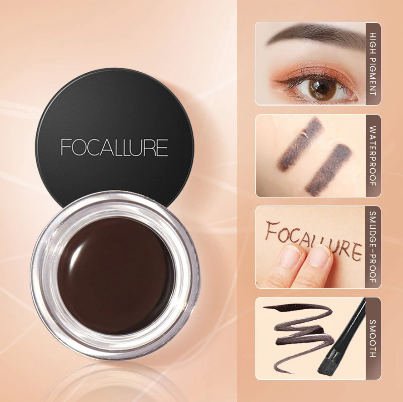 FOCALLURE Waterproof Longlasting Eyebrow Cream - 5 Colours 3pcs