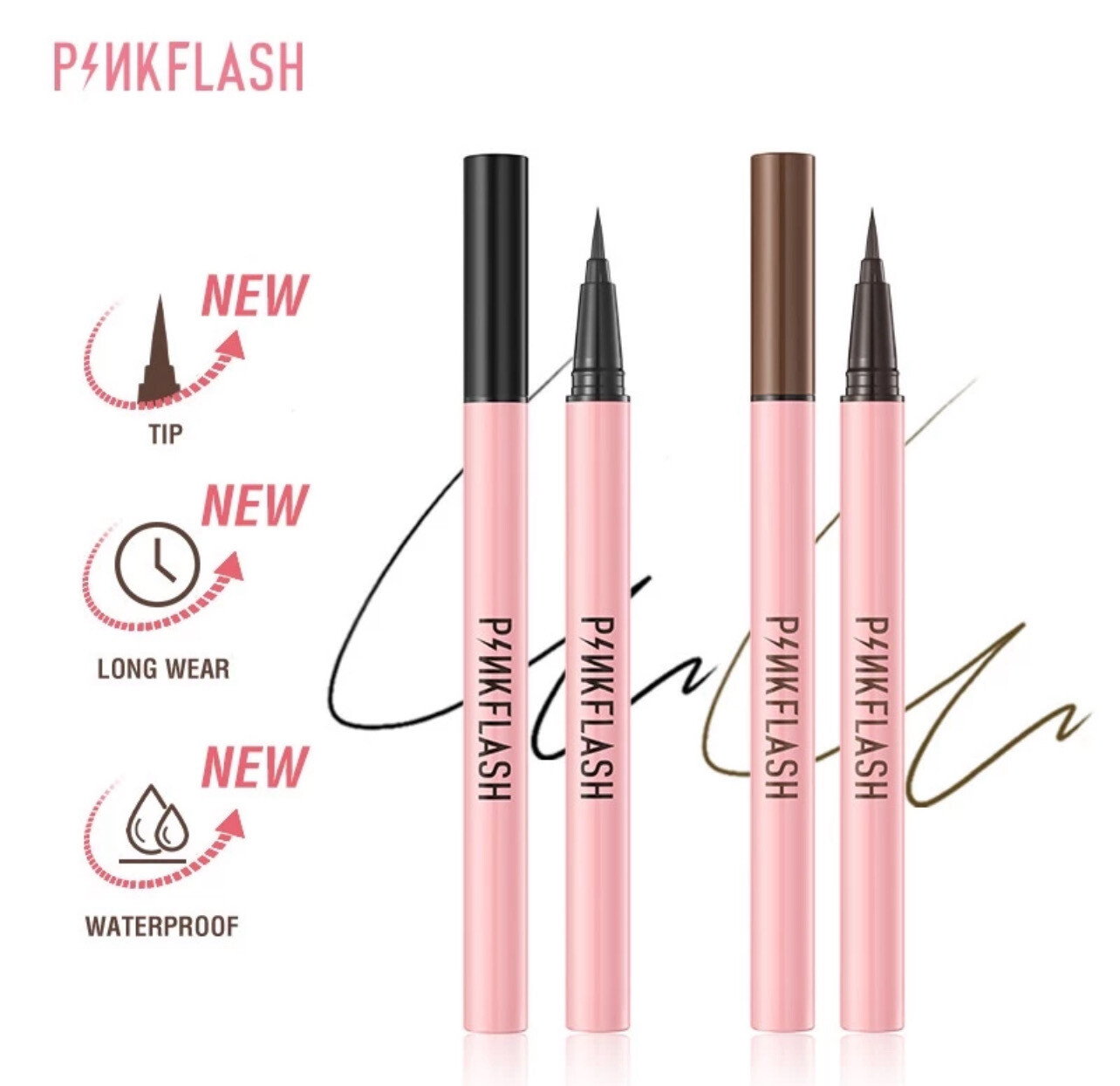 Pinkflash OhMyLine Upgrade  Liquid Black Eyeliner Matte Long lasting Waterproof 6pcs
