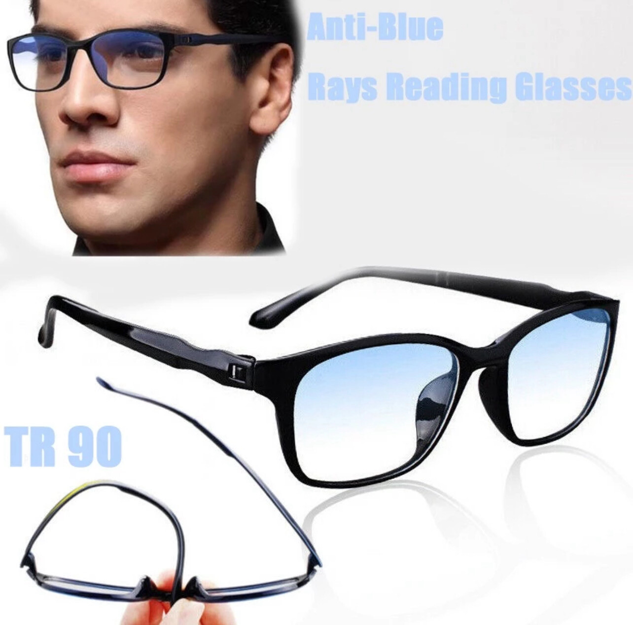 Reading Glasses Men Anti Blue Rays Eyeglasses Antifatigue Computer Eyewear with (🌸Mix Buy 2pcs)