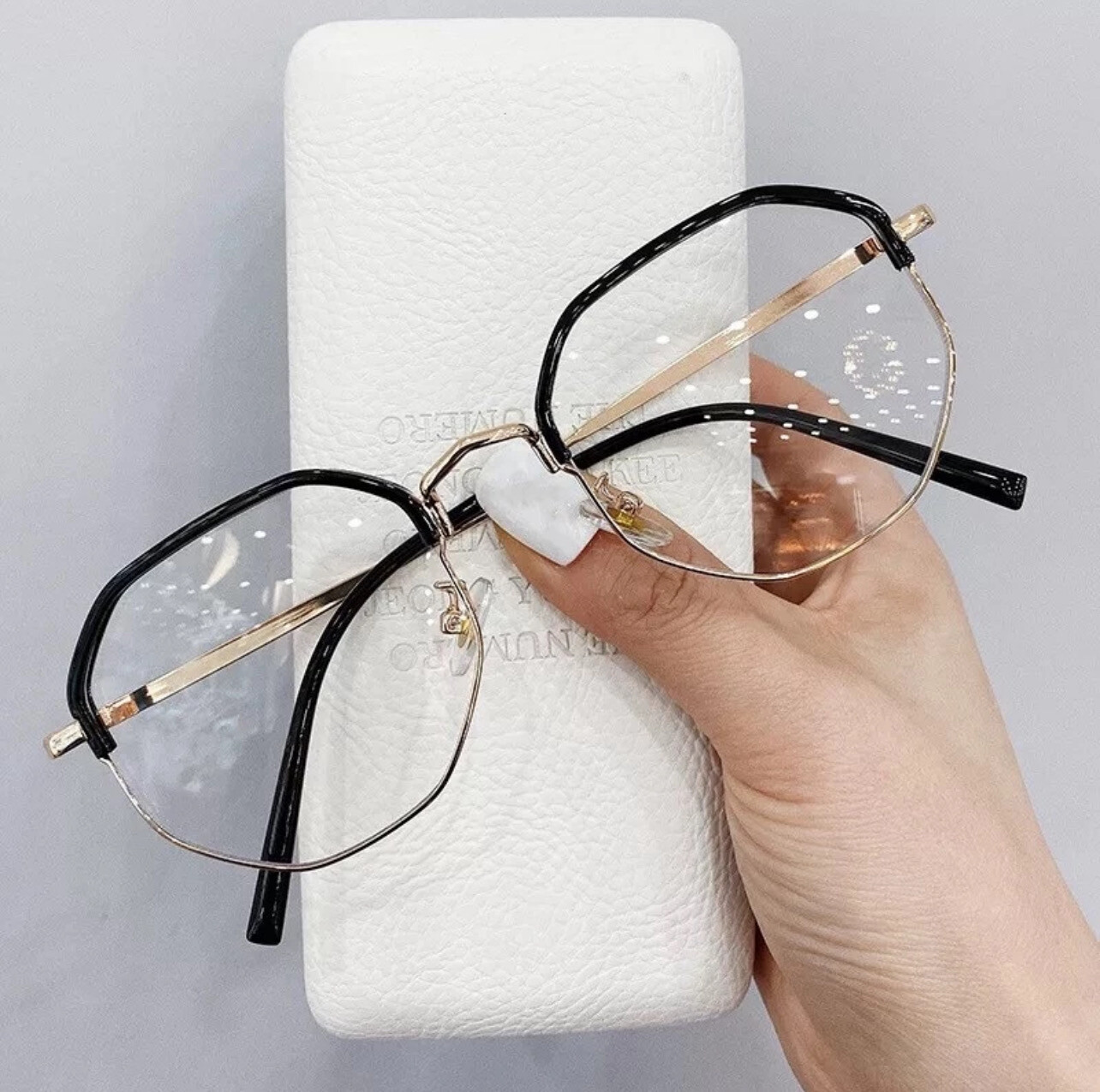 Metal Half Frame Finished  Glasses Unisex  Student Fashion Eyeglasses Frame (🌸 Mix Buy 2pcs)