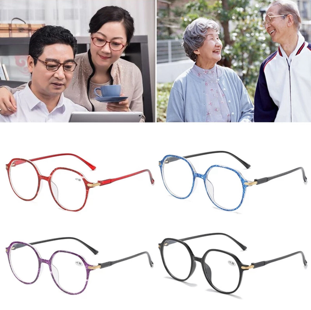 Creative Eyeglasses Reading Glasses Fashion Women Men Classic Round Shape Frames Eyewear Accessories (🌼 Mix Buy 2pcs)