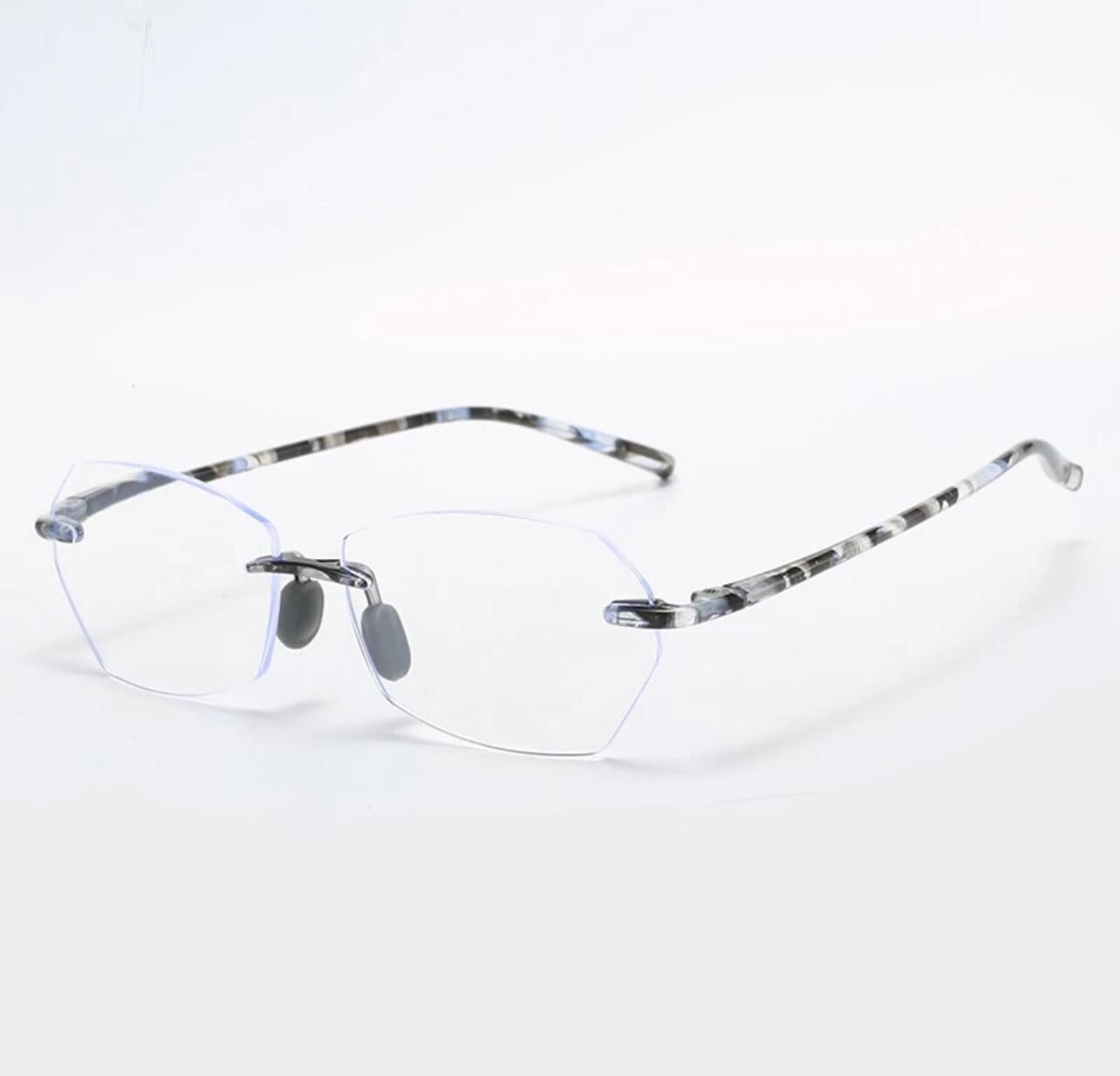 HS2159-3 1pc TR Squared Rimless Frame PC Temples Colorful Fashion Elderly Presbyopia Unisex Men Women Corrective Eyeglasses FDA 1.0 1.5 2.0 2.5 3.0 3.5 4.0 Reading Glasses (🌹Mix Buy 2pcs)