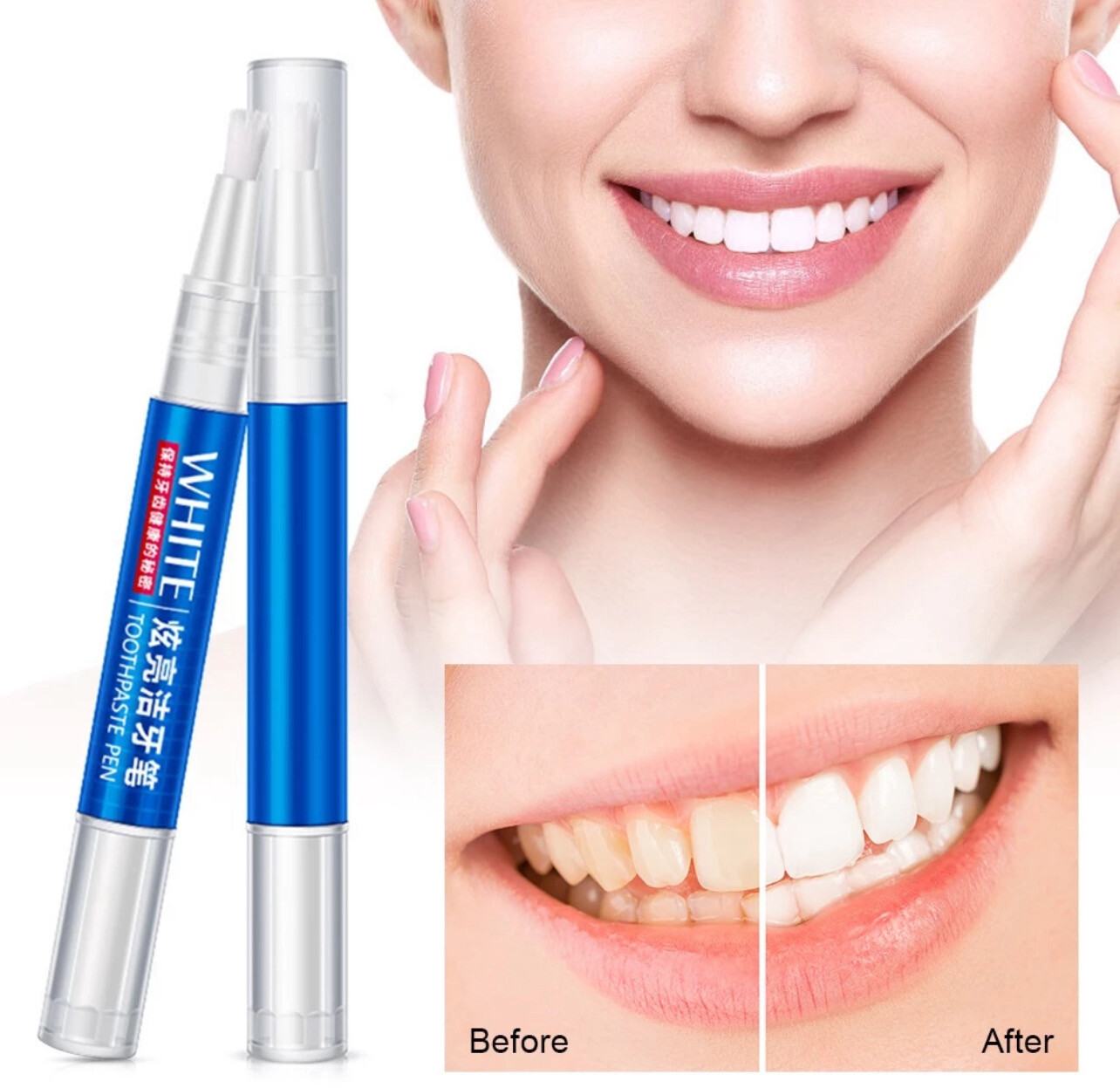 Hailicare Teeth Whitening Pen Whitening Essence Gel Effective Remove Stains Cleaning Bleaching Oral Care 4pcs