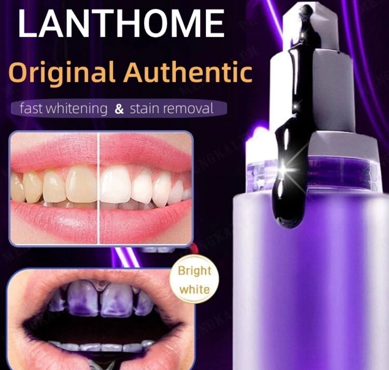 Hailicare v34 colour corrector Teeth Whitening Tooth Stain Removal Purple My Smile Toothpaste Serum Sit Against Sensitive 2btl