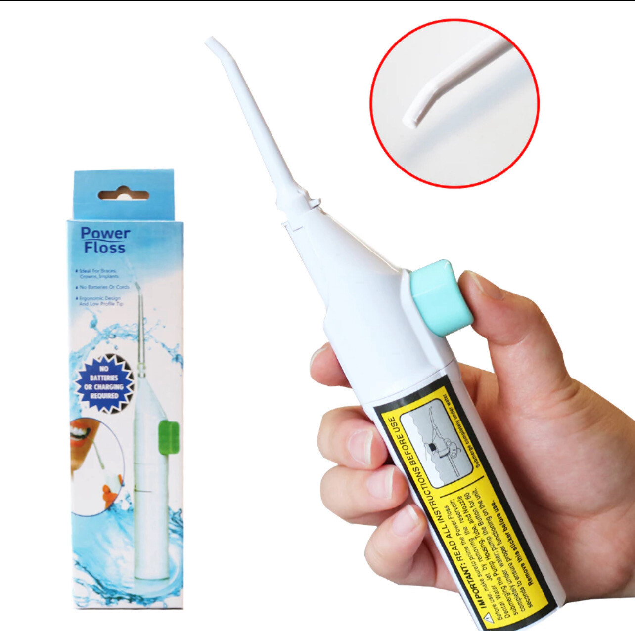 Dental Floss Water Jet Teeth Cleaner Oral Care Irrigator Portable Cleaning Teeth Kit 2pcs